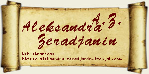 Aleksandra Žerađanin vizit kartica